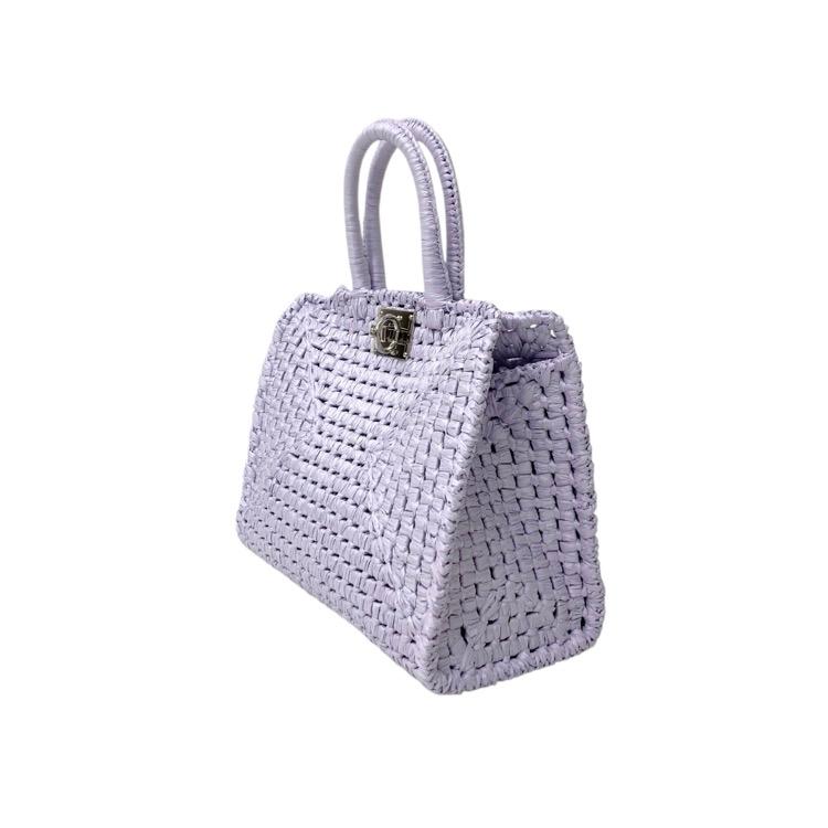 FERRAGAMO フェラガモ The studio raffia small bag かごバッグ