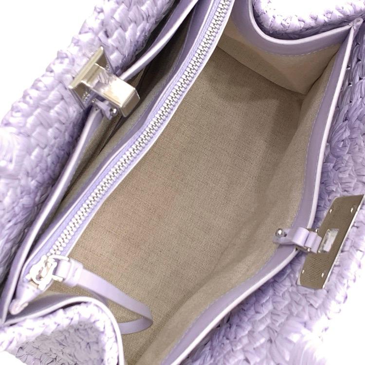【Salvatore Ferragamo】 フェラガモ ミニ かごバッグ FERRAGAMO フェラガモ The studio raffia small bag かごバッグ