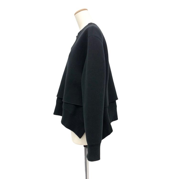 sacai サカイ レイヤードクロップドスウェット ブラック 2 23-06969