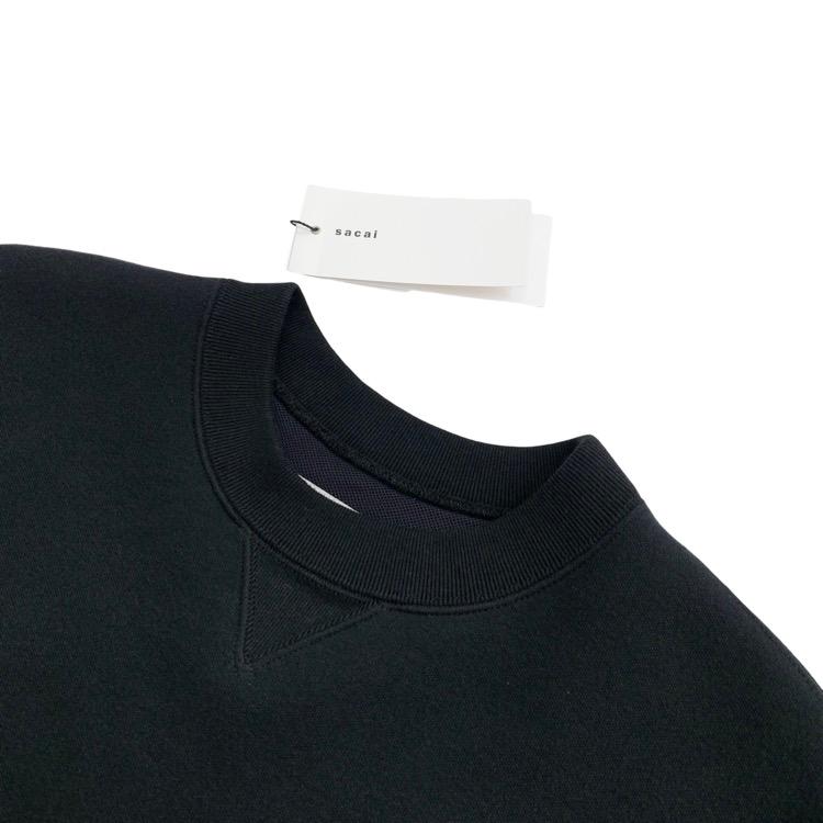 sacai サカイ レイヤードクロップドスウェット ブラック 2 23-06969