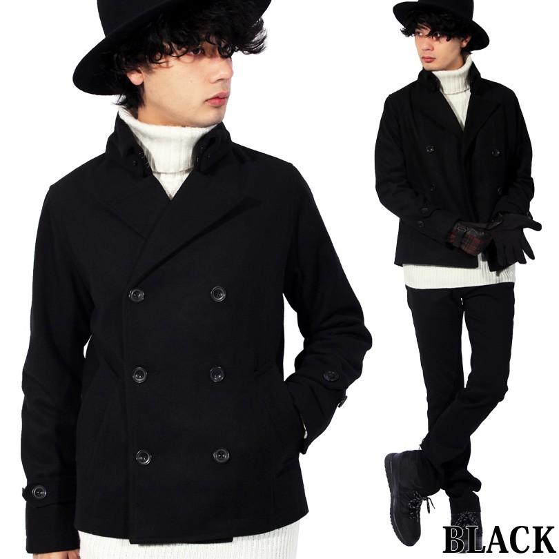 ピーコート Pコート メンズ ナポレオンカラー ジャケット メルトンウール ショート丈 立ち襟 Beg312 8 Eight 通販 Yahoo ショッピング