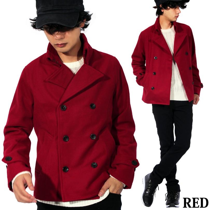 ピーコート Pコート メンズ ナポレオンカラー ジャケット メルトンウール ショート丈 立ち襟 Beg312 8 Eight 通販 Yahoo ショッピング