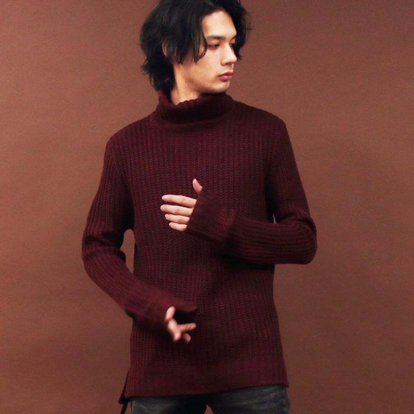 タートルネック ニットセーター メンズ タートルニット セーター ざっくりニット 長袖 Beg6 8 Eight 通販 Yahoo ショッピング