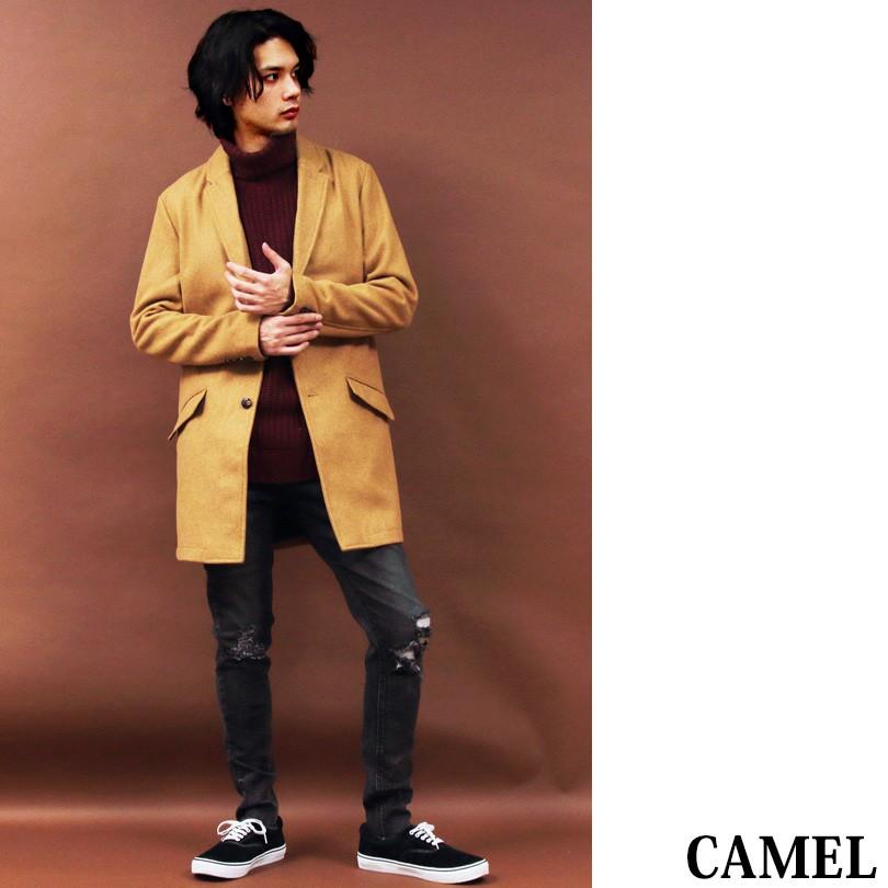 ウールメルトン チェスターコート（キャメル）