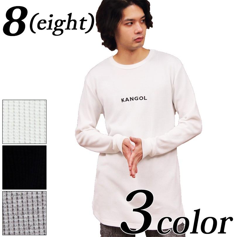 ＫＡＮＧＯＬ別注 カンゴール Tシャツ メンズ ロングTシャツ 無地 長袖 ロング丈 サーマル ワッフル ストリート系 | KANGOL