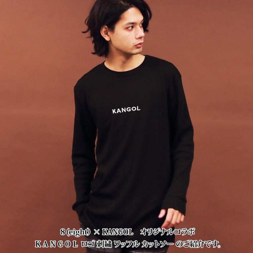 ＫＡＮＧＯＬ別注 カンゴール Tシャツ メンズ ロングTシャツ 無地 長袖 ロング丈 サーマル ワッフル ストリート系 | KANGOL | 01