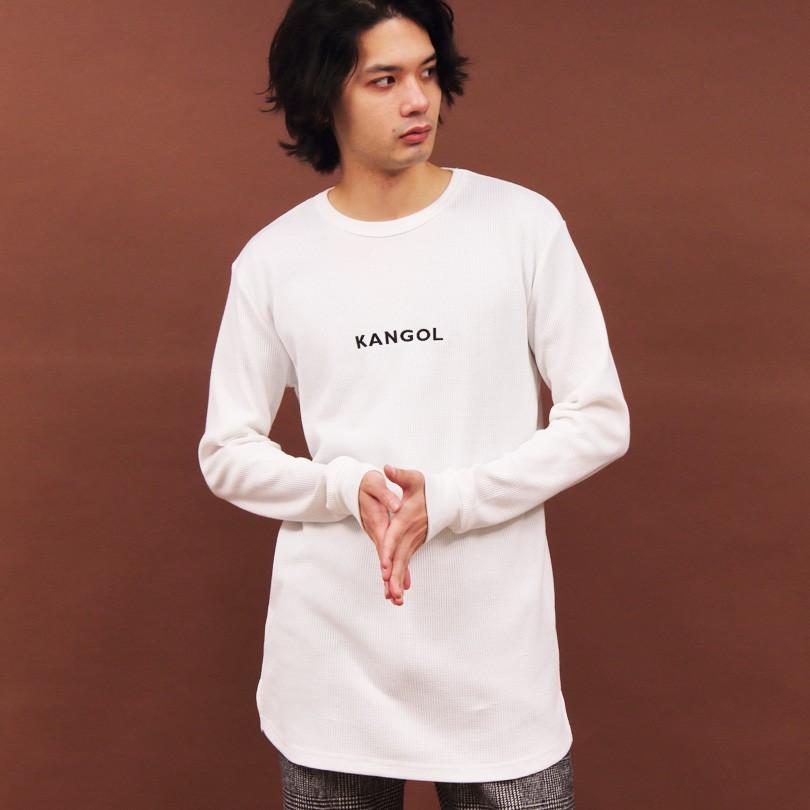 ＫＡＮＧＯＬ別注 カンゴール Tシャツ メンズ ロングTシャツ 無地 長袖 ロング丈 サーマル ワッフル ストリート系 | KANGOL | 02