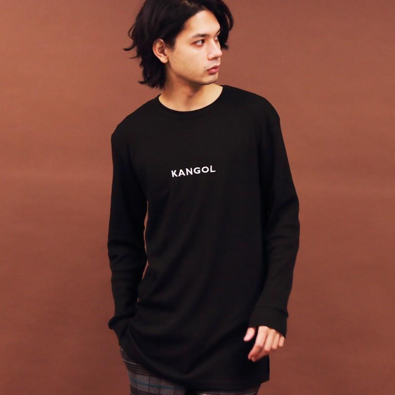ＫＡＮＧＯＬ別注 カンゴール Tシャツ メンズ ロングTシャツ 無地 長袖 ロング丈 サーマル ワッフル ストリート系 | KANGOL | 05