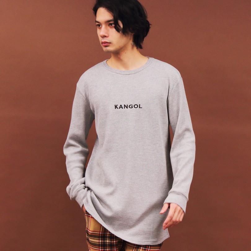 ＫＡＮＧＯＬ別注 カンゴール Tシャツ メンズ ロングTシャツ 無地 長袖 ロング丈 サーマル ワッフル ストリート系 | KANGOL | 08