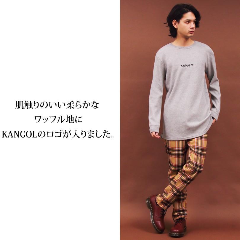 ＫＡＮＧＯＬ別注 カンゴール Tシャツ メンズ ロングTシャツ 無地 長袖 ロング丈 サーマル ワッフル ストリート系 | KANGOL | 09