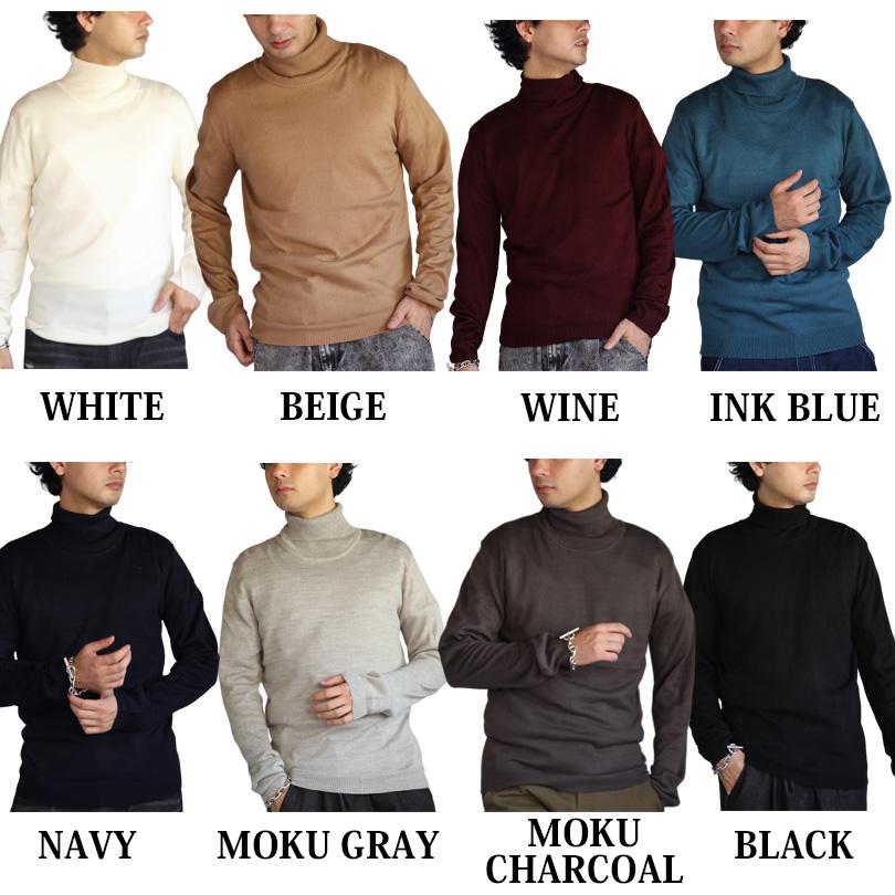 8 カシミヤタッチタートルネック ニットセーター メンズ ニット : 8