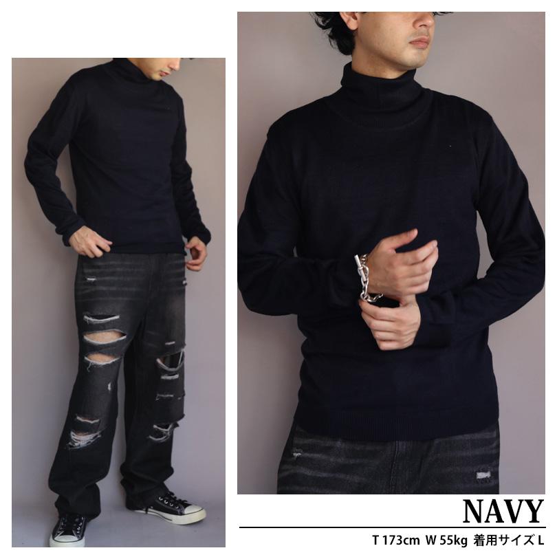 8 カシミヤタッチタートルネック ニットセーター メンズ ニット : 8