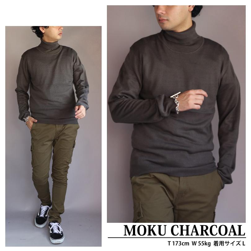 8 カシミヤタッチタートルネック ニットセーター メンズ ニット : 8