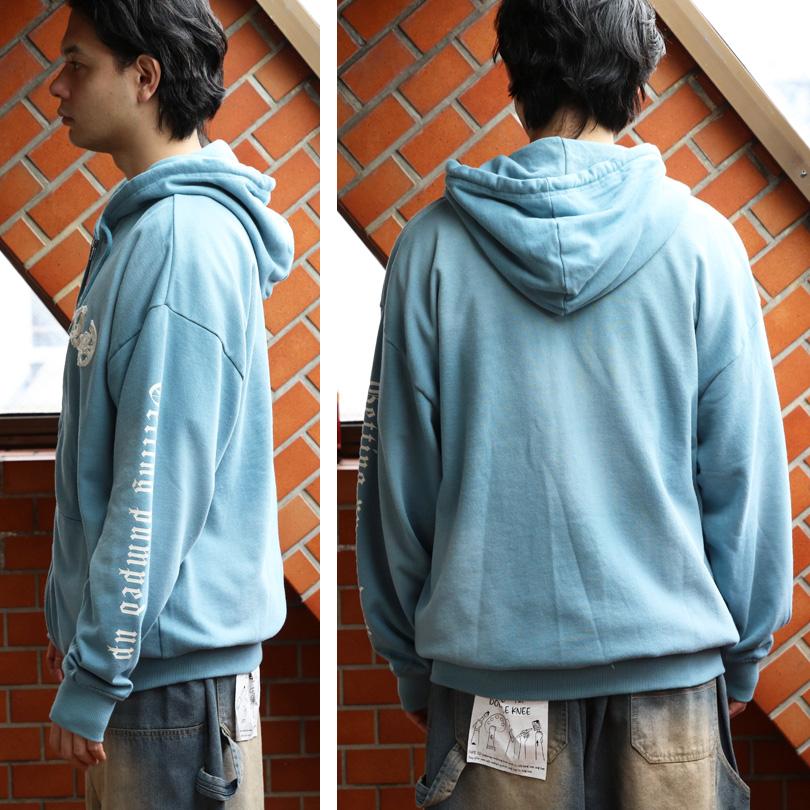 8 スプレー加工ジップパーカー メンズ グラフィック ヴィンテージ : 8