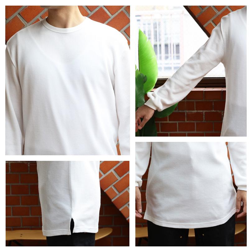 8 ワッフルロング丈Tシャツ メンズ Tシャツ ワッフル カットソー : 8