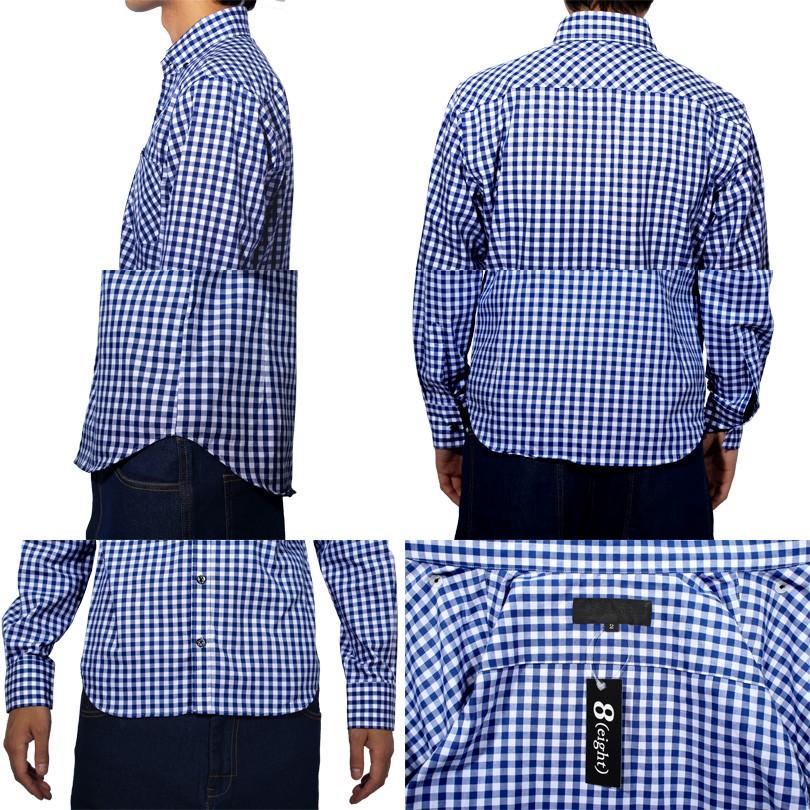 チェックシャツ メンズ ギンガムチェック シャツ 長袖 シャツ 日本製 Sy010 8 Eight 通販 Yahoo ショッピング
