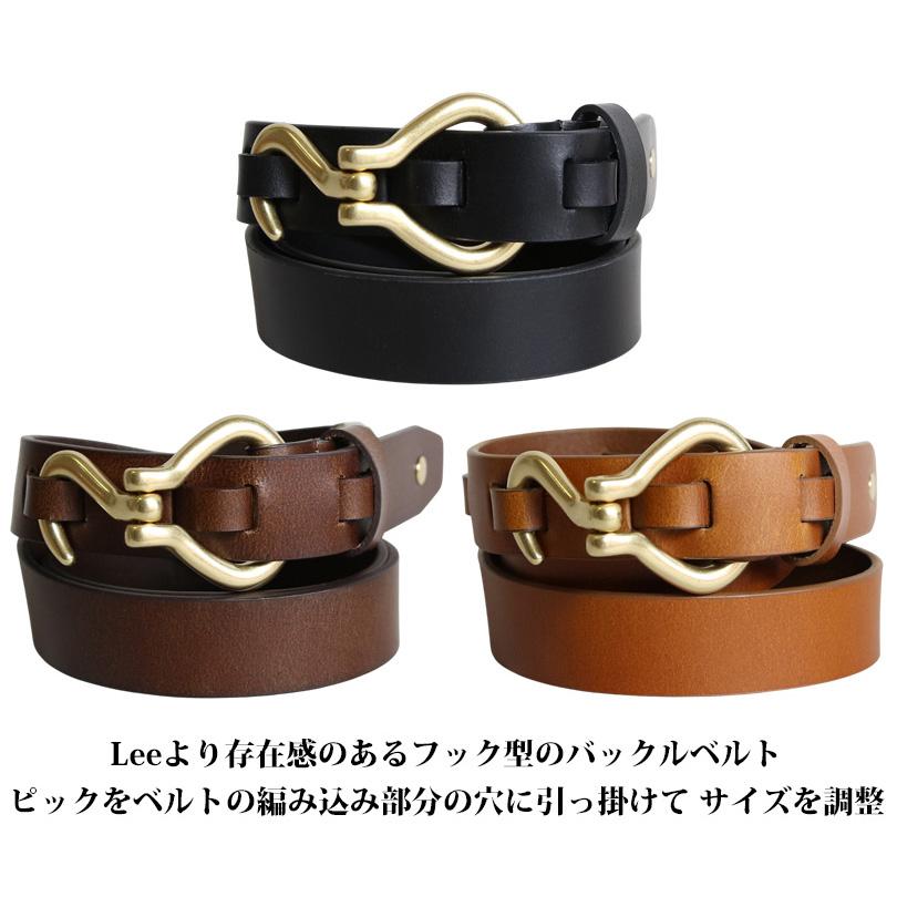 8 Lee 30mm レザーフックベルト メンズ ベルト レザー 革 皮 : 8