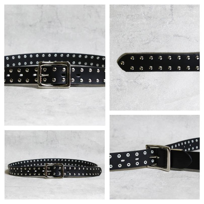 8 スタッズベルト メンズ ベルト レザー 革 スタッズ 2連 二連 : 8
