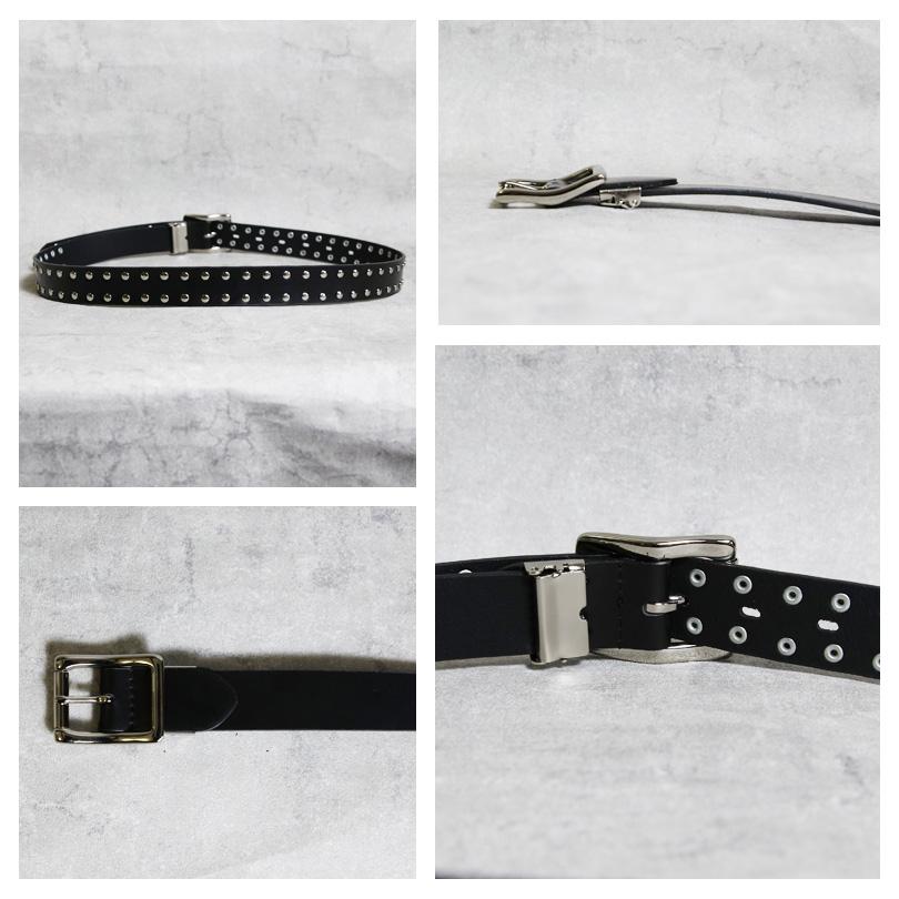 8 スタッズベルト メンズ ベルト レザー 革 スタッズ 2連 二連 : 8