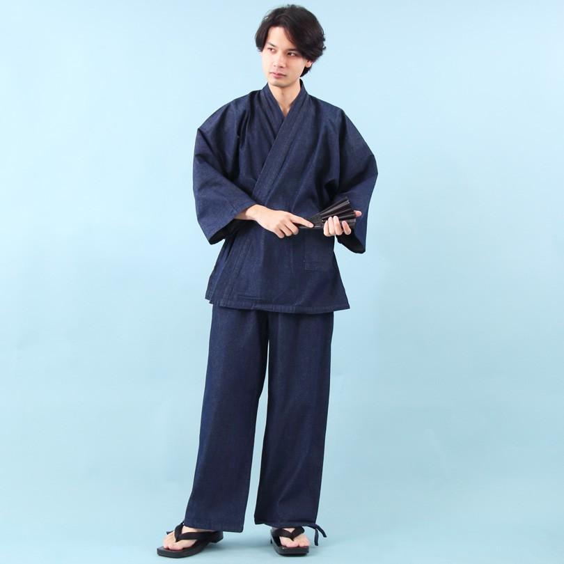 デニム 作務衣 メンズ 甚平 コットン インディゴ 作業着 | ８（eight） | 11