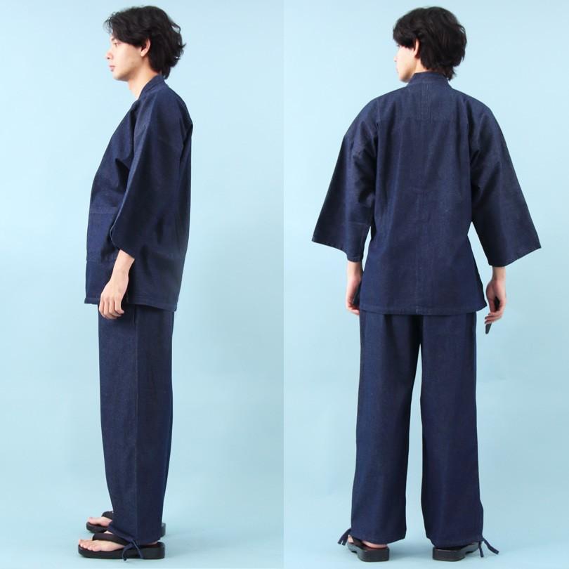 デニム 作務衣 メンズ 甚平 コットン インディゴ 作業着 | ８（eight） | 16