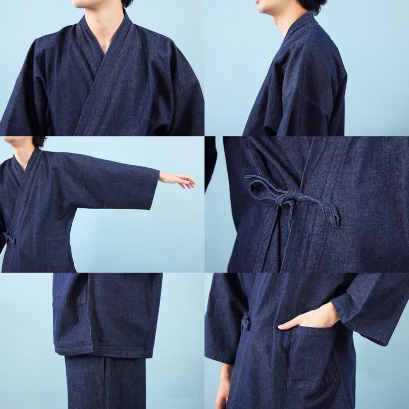 デニム 作務衣 メンズ 甚平 コットン インディゴ 作業着 | ８（eight） | 17