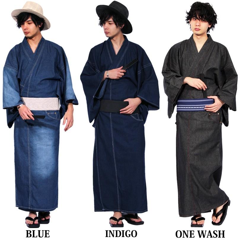 デニム 浴衣 メンズ 着物 コットン インディゴ ブラック 夏 花火大会に Tt001 8 Eight 通販 Yahoo ショッピング