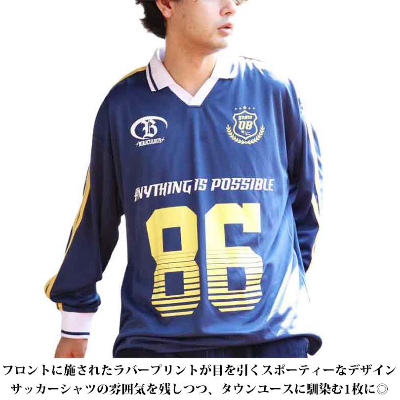 8 デザインゲームTシャツ メンズ ロンT サッカーユニフォーム : 8