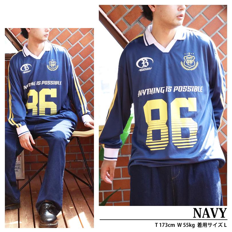 8 デザインゲームTシャツ メンズ ロンT サッカーユニフォーム : 8