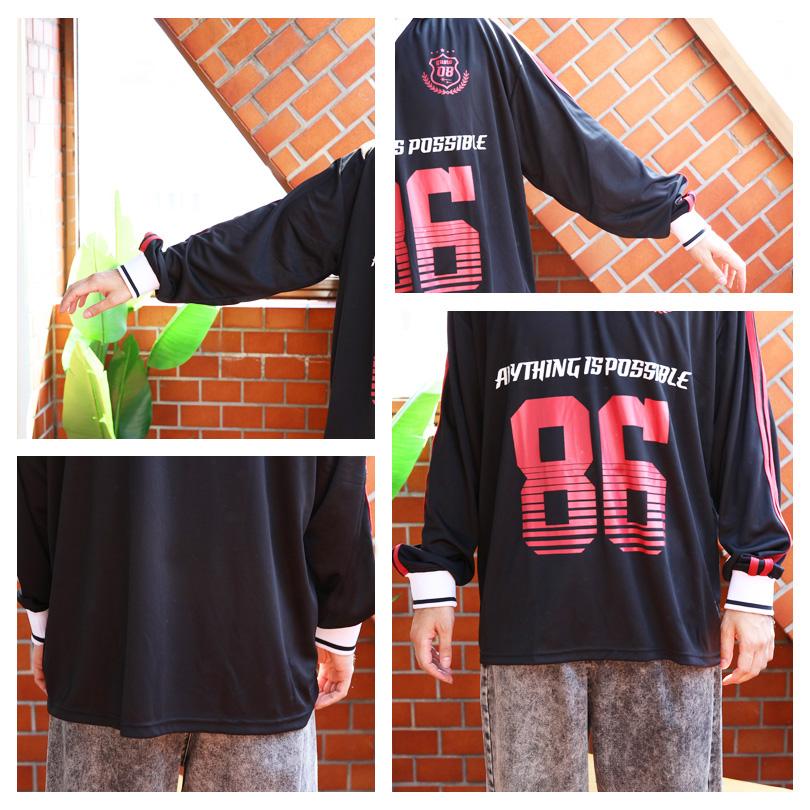 8 デザインゲームTシャツ メンズ ロンT サッカーユニフォーム : 8