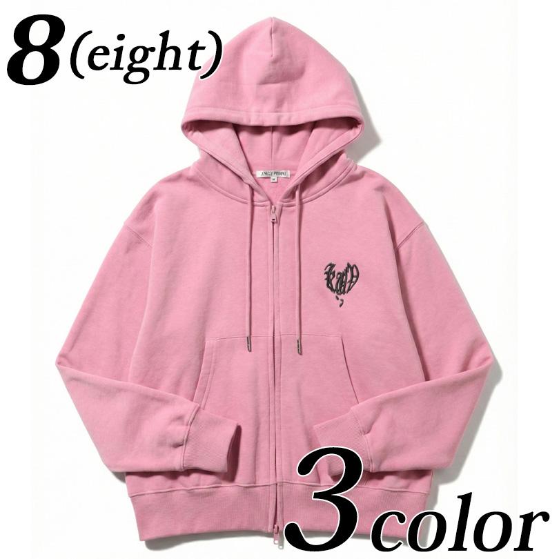8 ハートロゴワッペンZIPパーカー メンズ パーカー ロゴ 刺繍 : 8