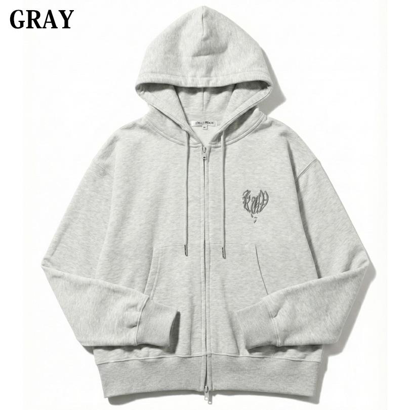 8 ハートロゴワッペンZIPパーカー メンズ パーカー ロゴ 刺繍 : 8