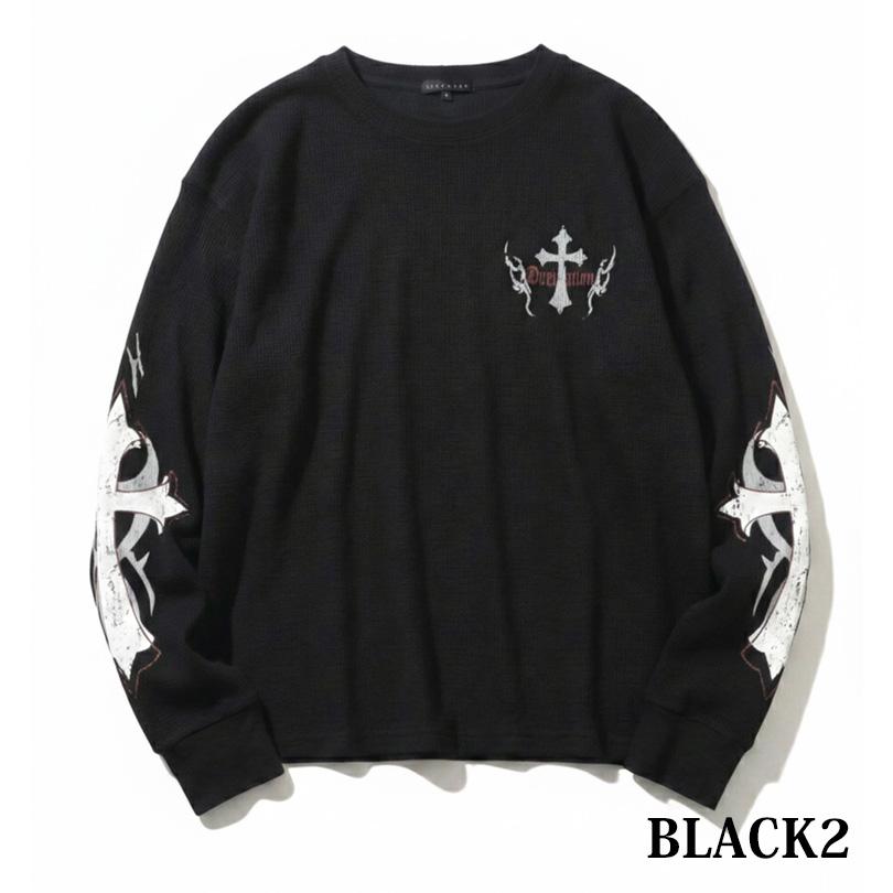 8 ファイヤー ワッフル ロングTシャツ メンズ ロンT サーマル : 8