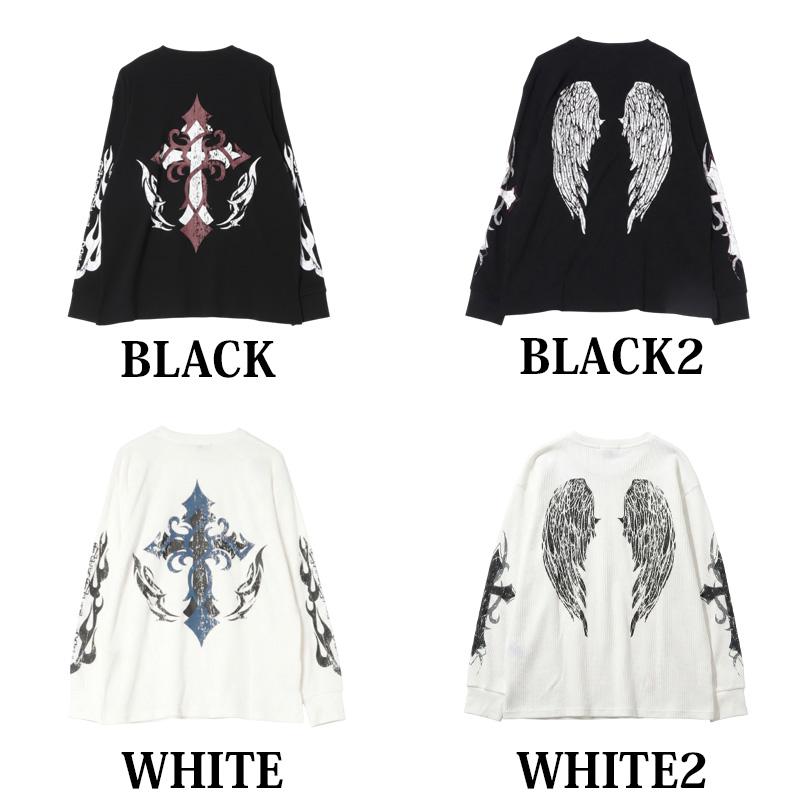 8 ファイヤー ワッフル ロングTシャツ メンズ ロンT サーマル : 8