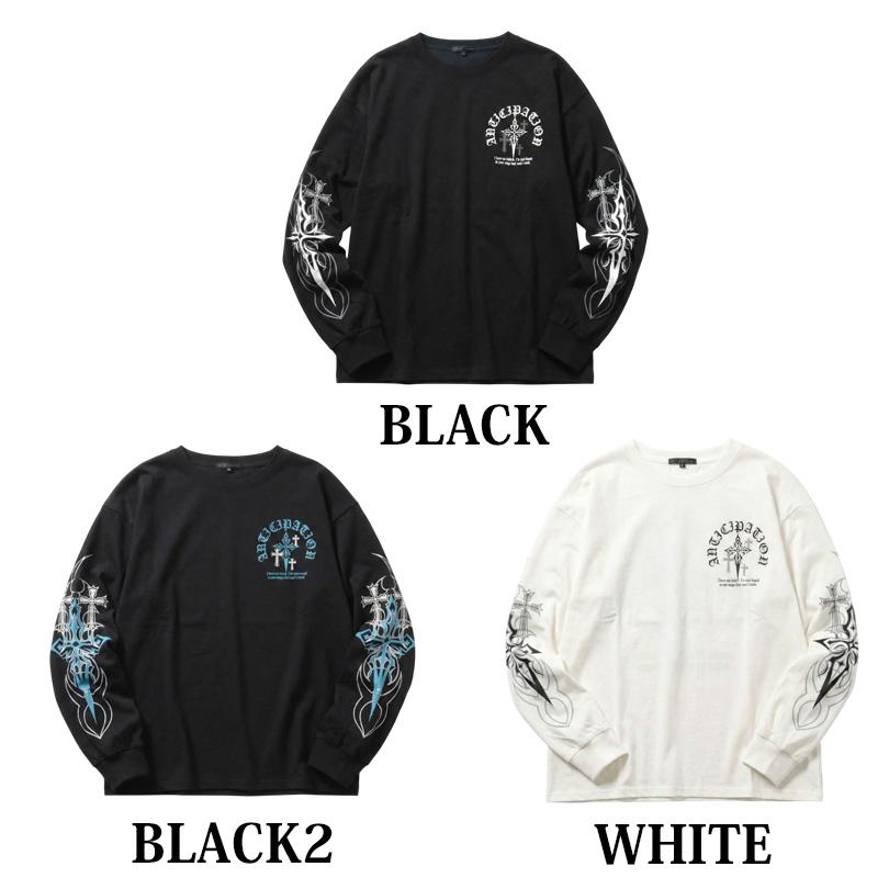 8 クロス バックプリント ロングTシャツ メンズ Tシャツ 十字架 : 8