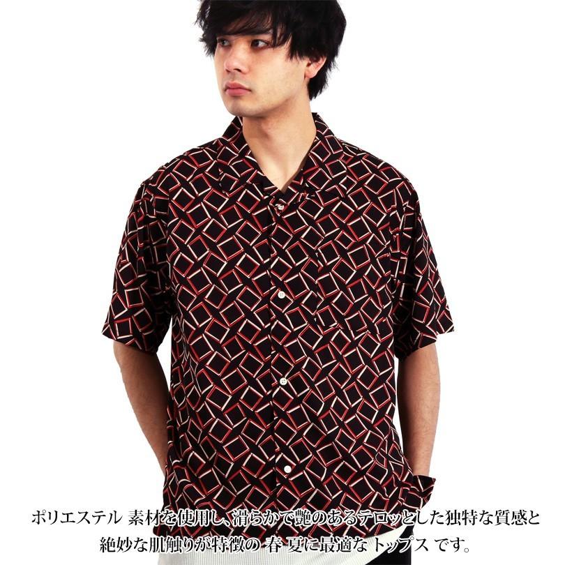 総柄シャツ メンズ 半袖 ポリ 花柄シャツ 総柄 アロハシャツ |  | 01