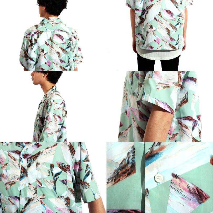 総柄シャツ メンズ 半袖 ポリ 花柄シャツ 総柄 アロハシャツ |  | 14