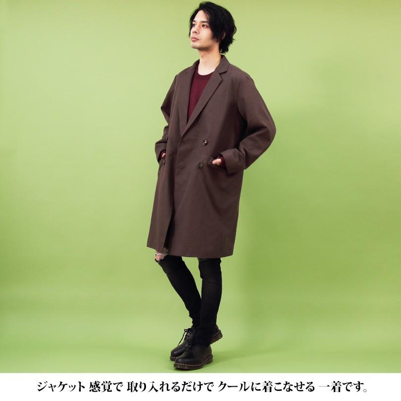 チェスターコート メンズ ダブル チェスターコート チェック Wim309 8 Eight 通販 Yahoo ショッピング