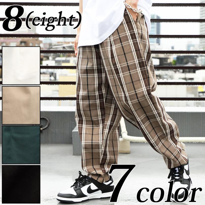 ワイドパンツ メンズ バルーンパンツ チェックチノパン Wim498 8 Eight 通販 Yahoo ショッピング