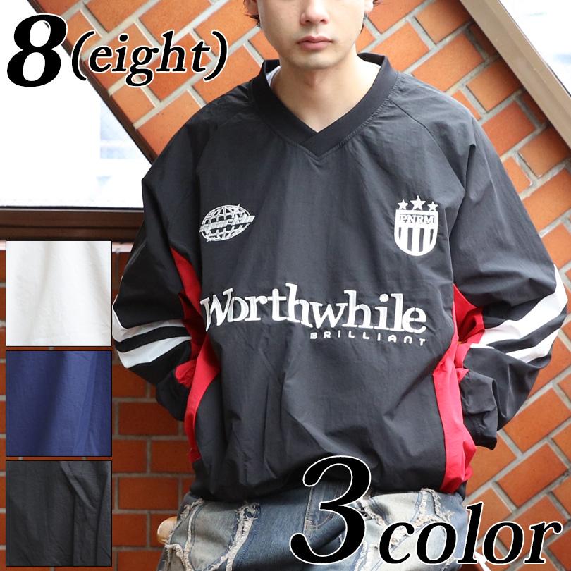 8 ユニホーム風 ナイロンプルオーバー メンズ レディース ストリート