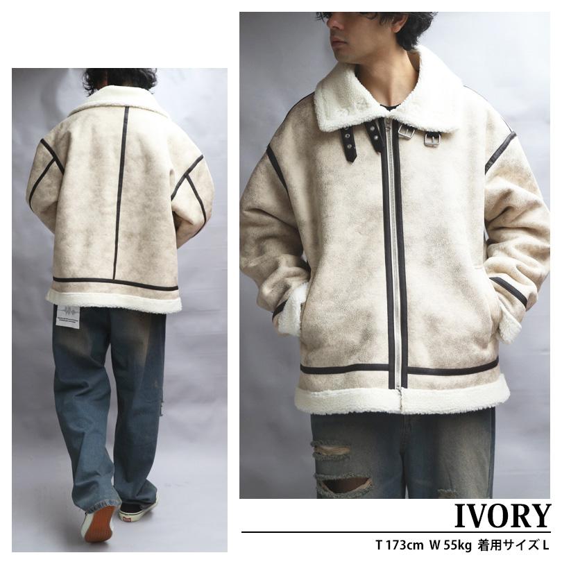 8 フェイクムートンB-3フライトジャケット メンズ アウター : 8(eight