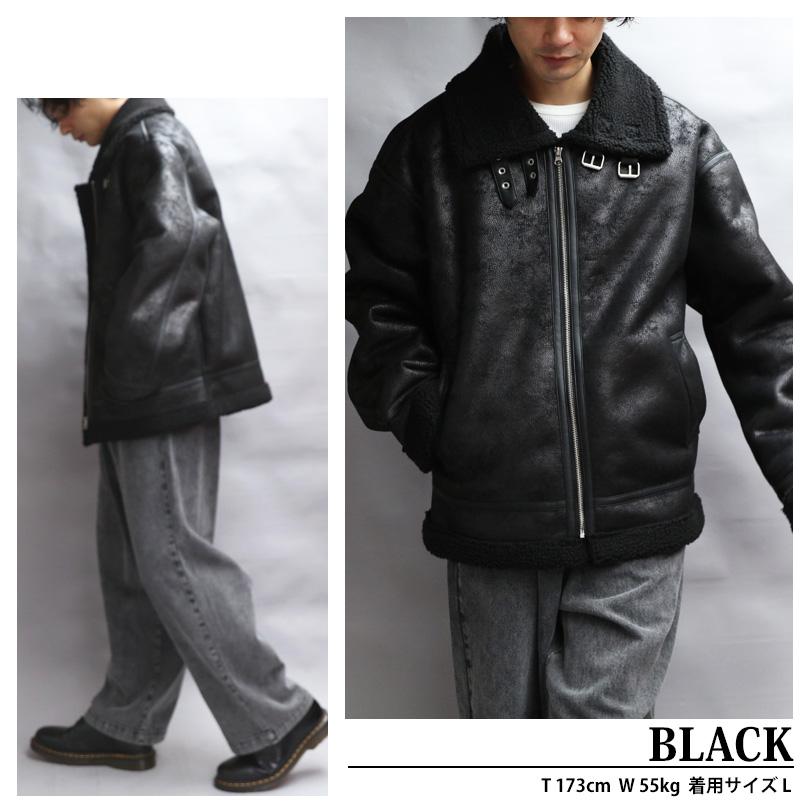 8 フェイクムートンB-3フライトジャケット メンズ アウター : 8(eight