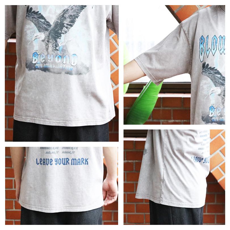 8 グランジ加工ロックTシャツ メンズ Tシャツ 半袖 バンドT : 8