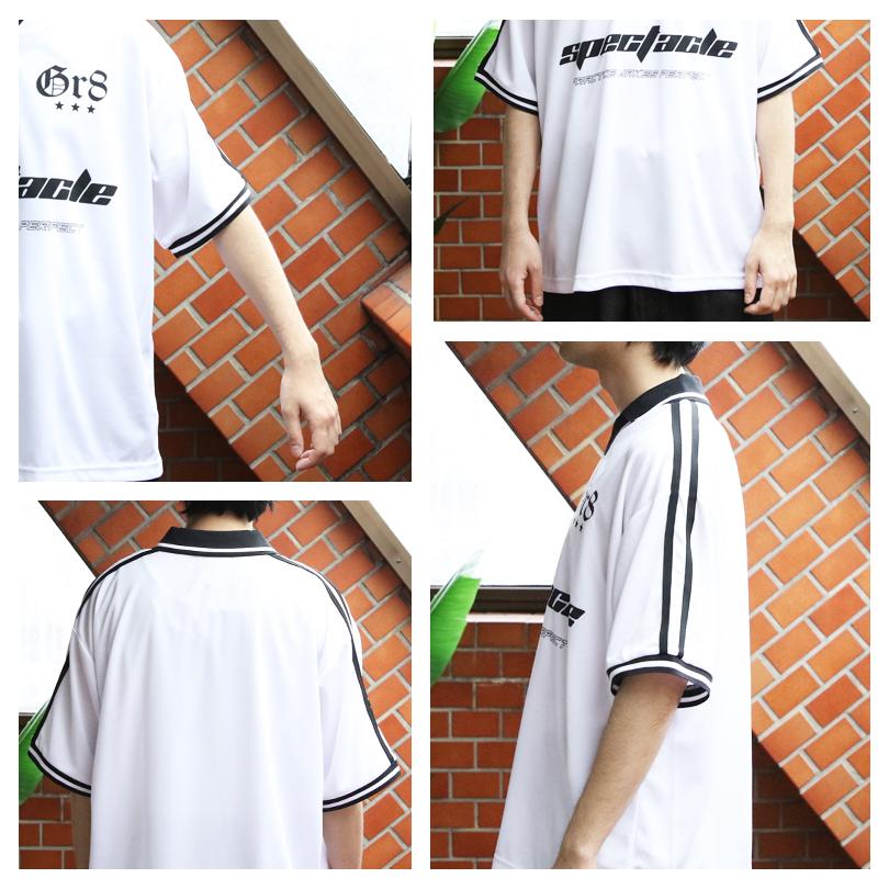 8 襟付き半袖サッカーTシャツ メンズ Tシャツ サッカー 襟付き : 8
