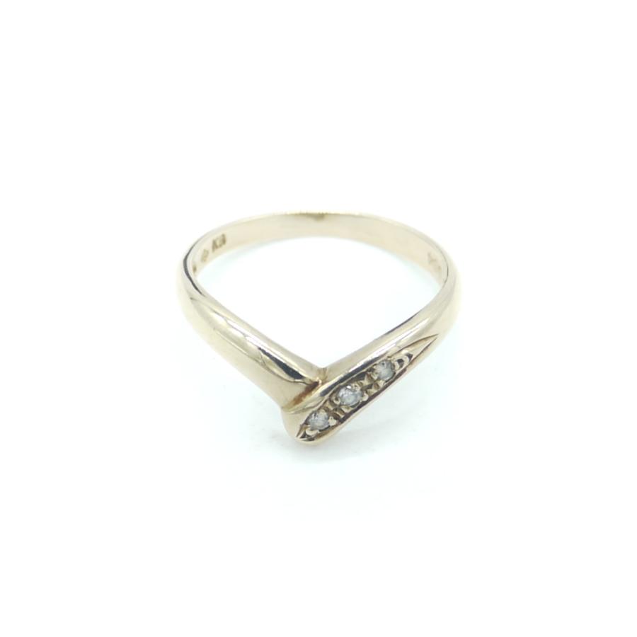 ＊K9 ダイヤモンドゴールドリング diamond 9金 gold ring K9 ダイヤモンド デザインリング 9金 指輪 11号 Y01275 : 大和屋質店