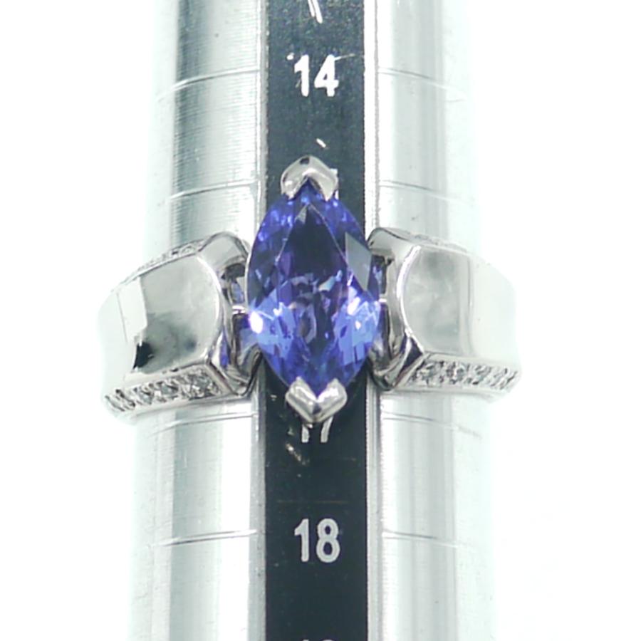 Pt900 カラーストーン ダイヤモンド デザインリング プラチナ 指輪 16