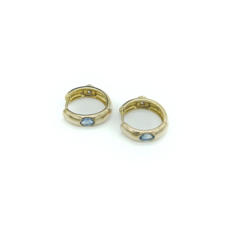 K18WGダイヤ&サファイアフープピアス ダイヤモンドフープピアス 18金 K18 ダイヤモンド サファイア フープピアス 18金 Y03226 : 大和屋質店