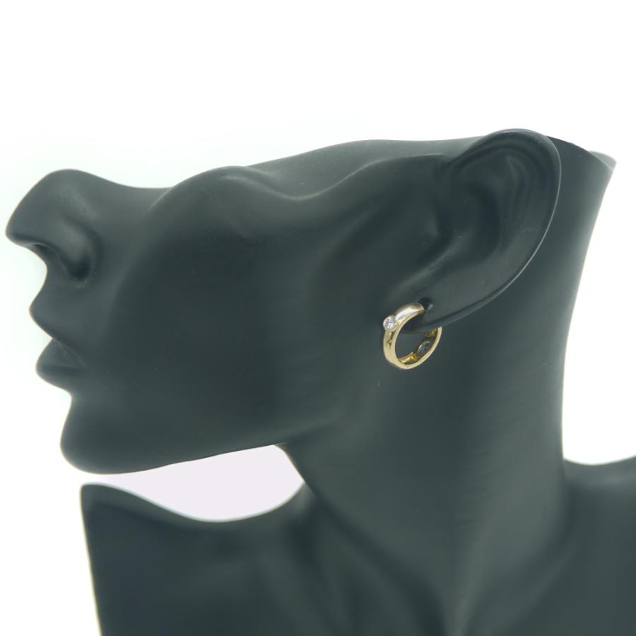 K18 ダイヤモンド サファイア フープピアス 18金 Y03226 : 大和屋質店
