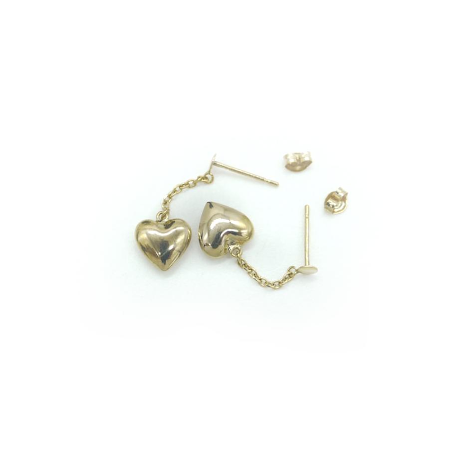 K18 ハートチェーンピアス 18金 スタッドピアス Y03334 : 大和屋質店