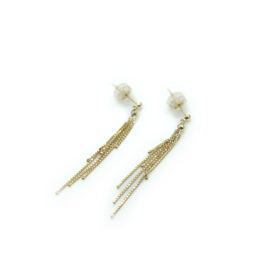 K18 6連ベネチアンチェーンピアス 18金 スタッドピアス Y03376 